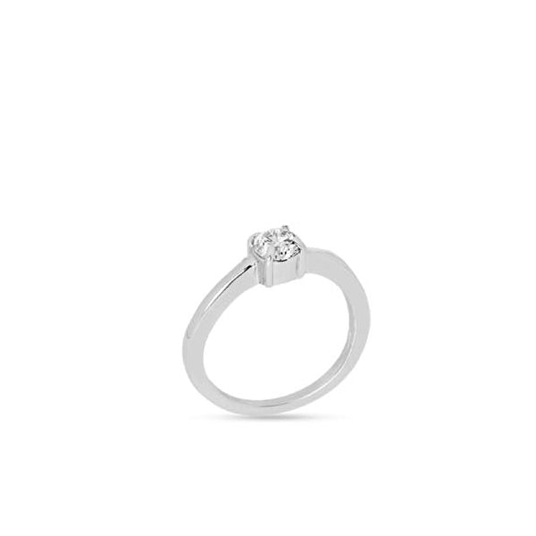 Liu Jo Anello Essential in acciaio con zircone solitario