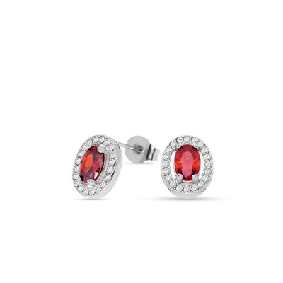 Liu Jo Orecchini Essential in acciaio con zirconia rossa