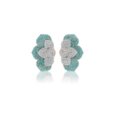 Sogni orecchini fiore in argento con zirconi paraiba OR101RP