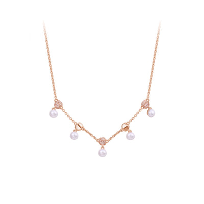 Rosato Collana Azzurra in argento con cubic zirconia e perle