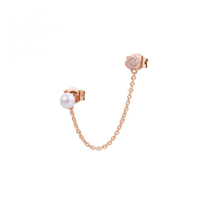 Rosato orecchino Azzurra catena in argento con cubic zirconia e perla