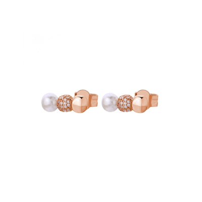 Rosato orecchini Azzurra in argento con cubic zirconia e perle