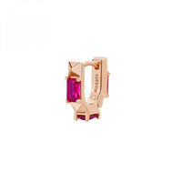 Rosato mono orecchino Cubica cerchietto in argento e zirconia